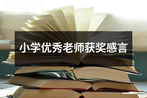 小学优秀老师获奖感言