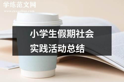 小学生假期社会实践活动总结