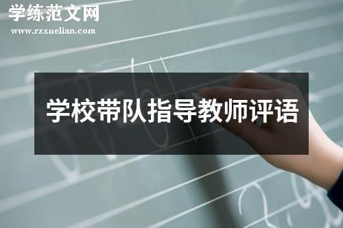 学校带队指导教师评语